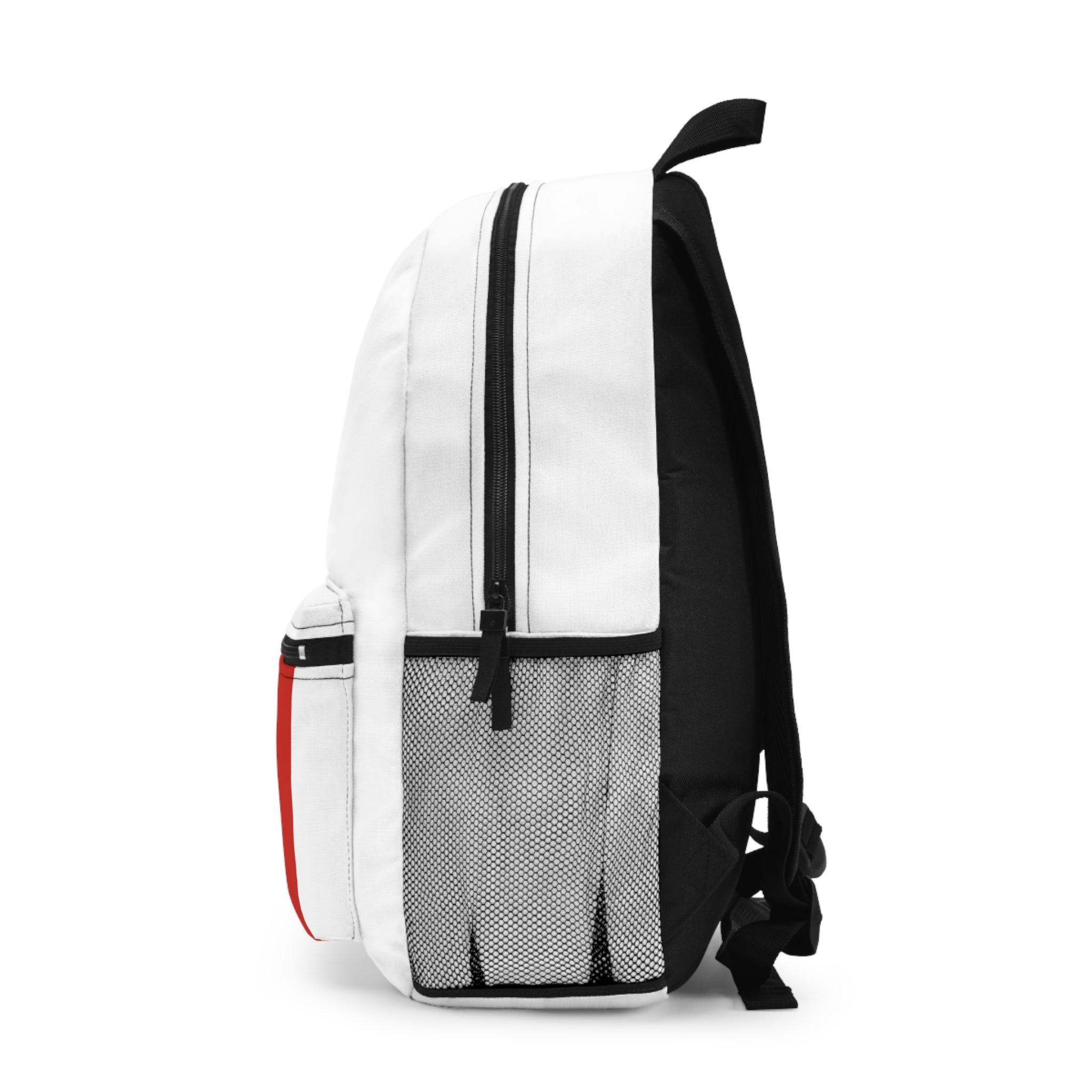 Minimal Red Ellipsis Backpack — Modern Casual School & Everyday Bag