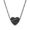 Engraved Heart Necklace — Personalized 'Between' Script Pendant