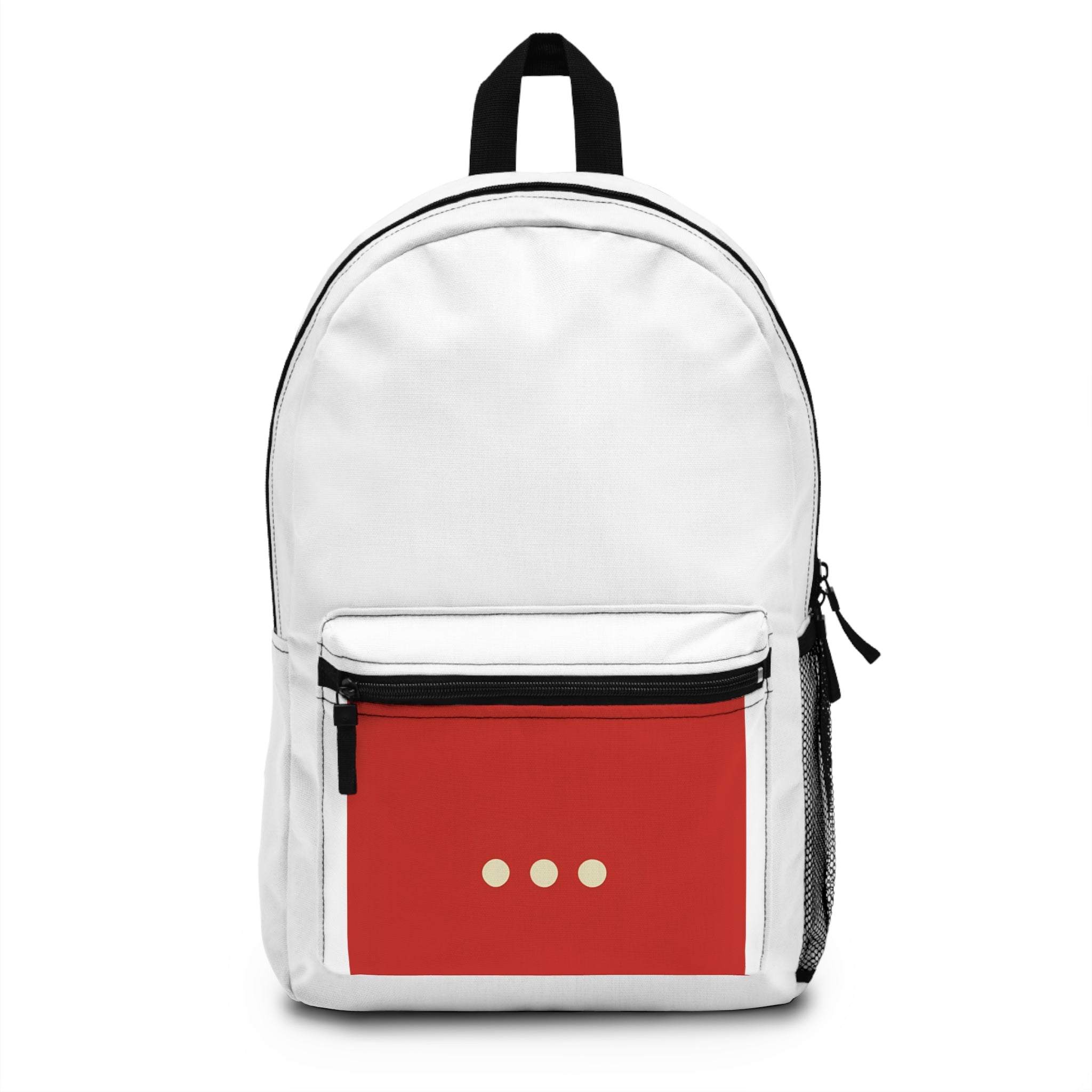 Minimal Red Ellipsis Backpack — Modern Casual School & Everyday Bag