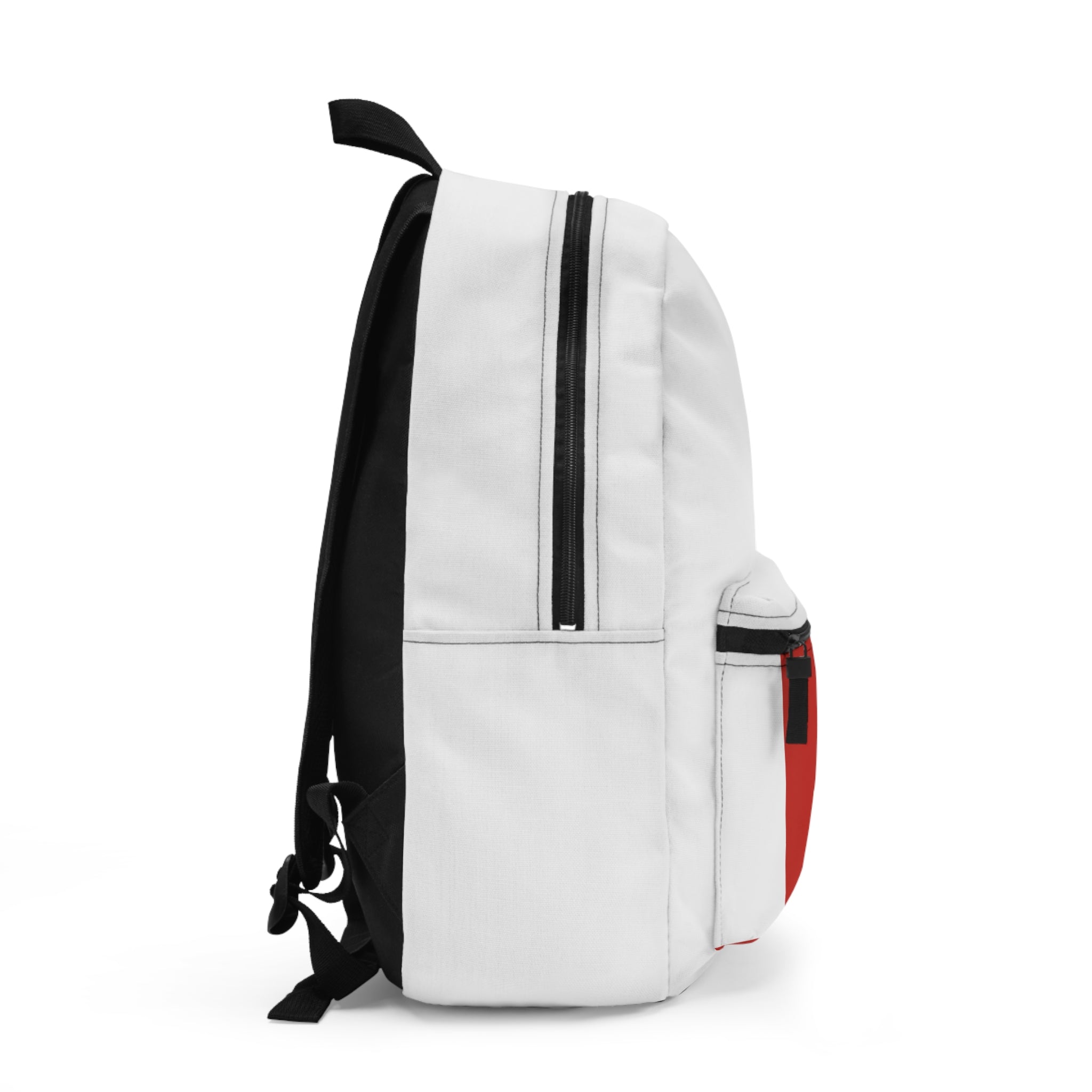 Minimal Red Ellipsis Backpack — Modern Casual School & Everyday Bag