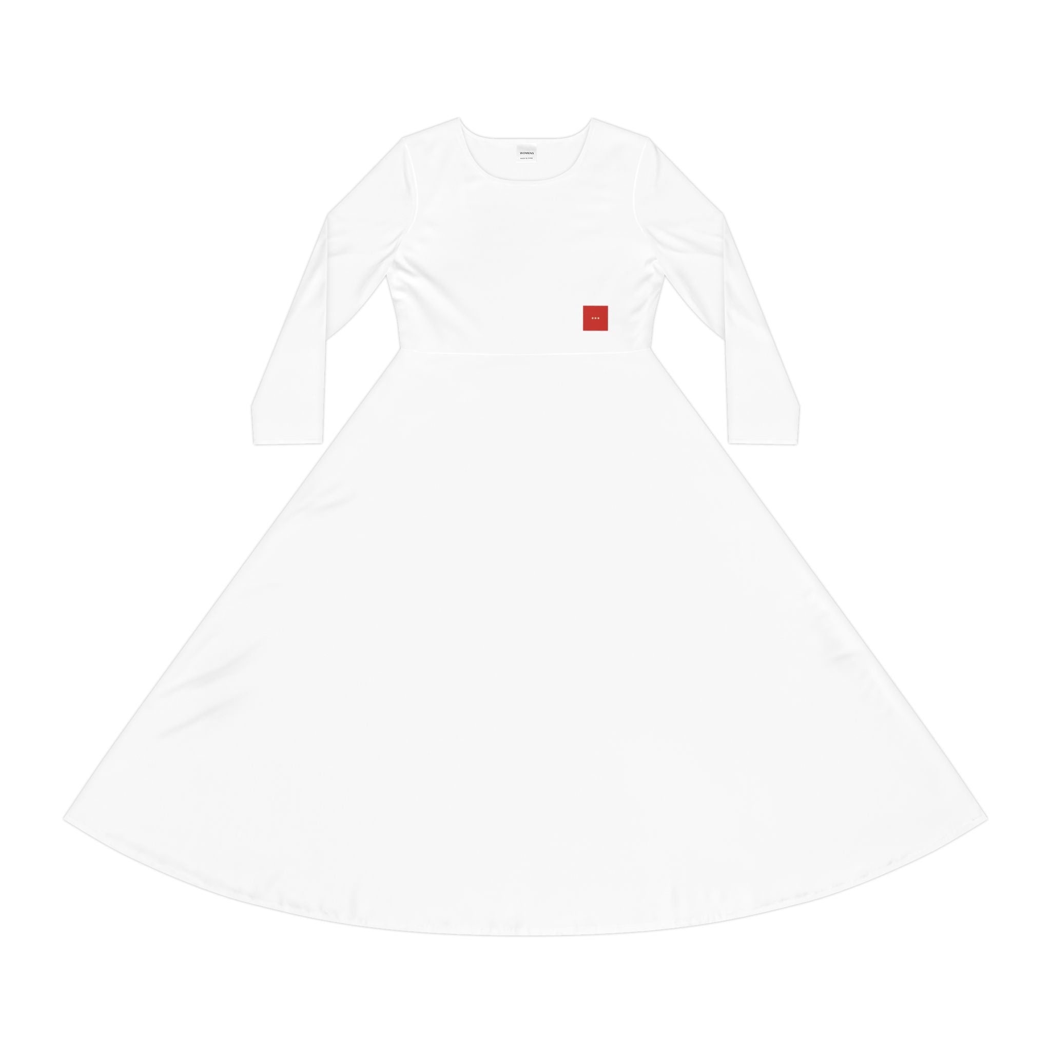 Red Bodice Long Sleeve Dance Dress – Women’s Twirl Skater Costume