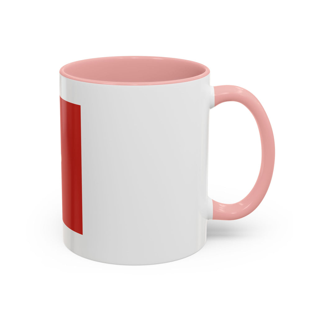 Red Minimalist Accent Coffee Mug — Ellipsis Dot Design (11/15 oz)