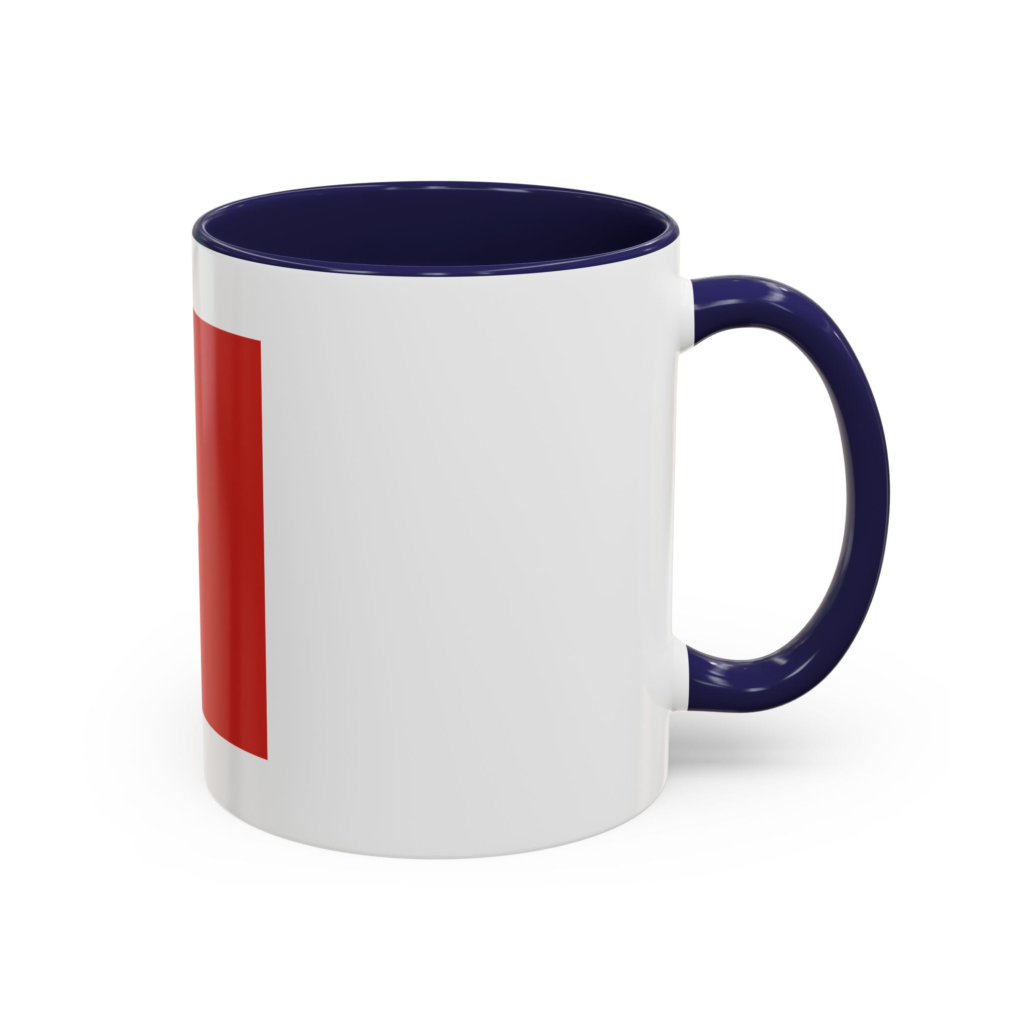 Red Minimalist Accent Coffee Mug — Ellipsis Dot Design (11/15 oz)