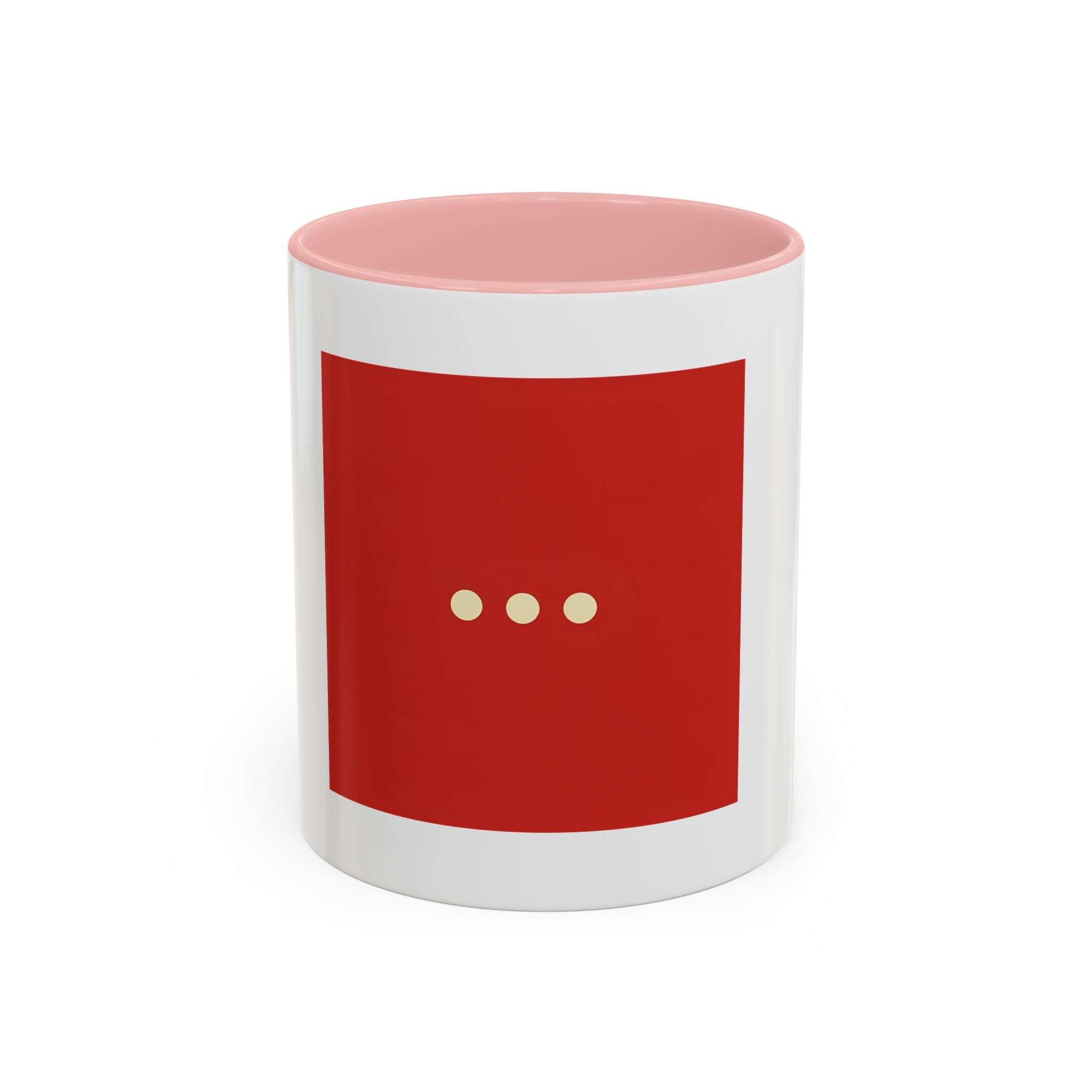 Red Minimalist Accent Coffee Mug — Ellipsis Dot Design (11/15 oz)