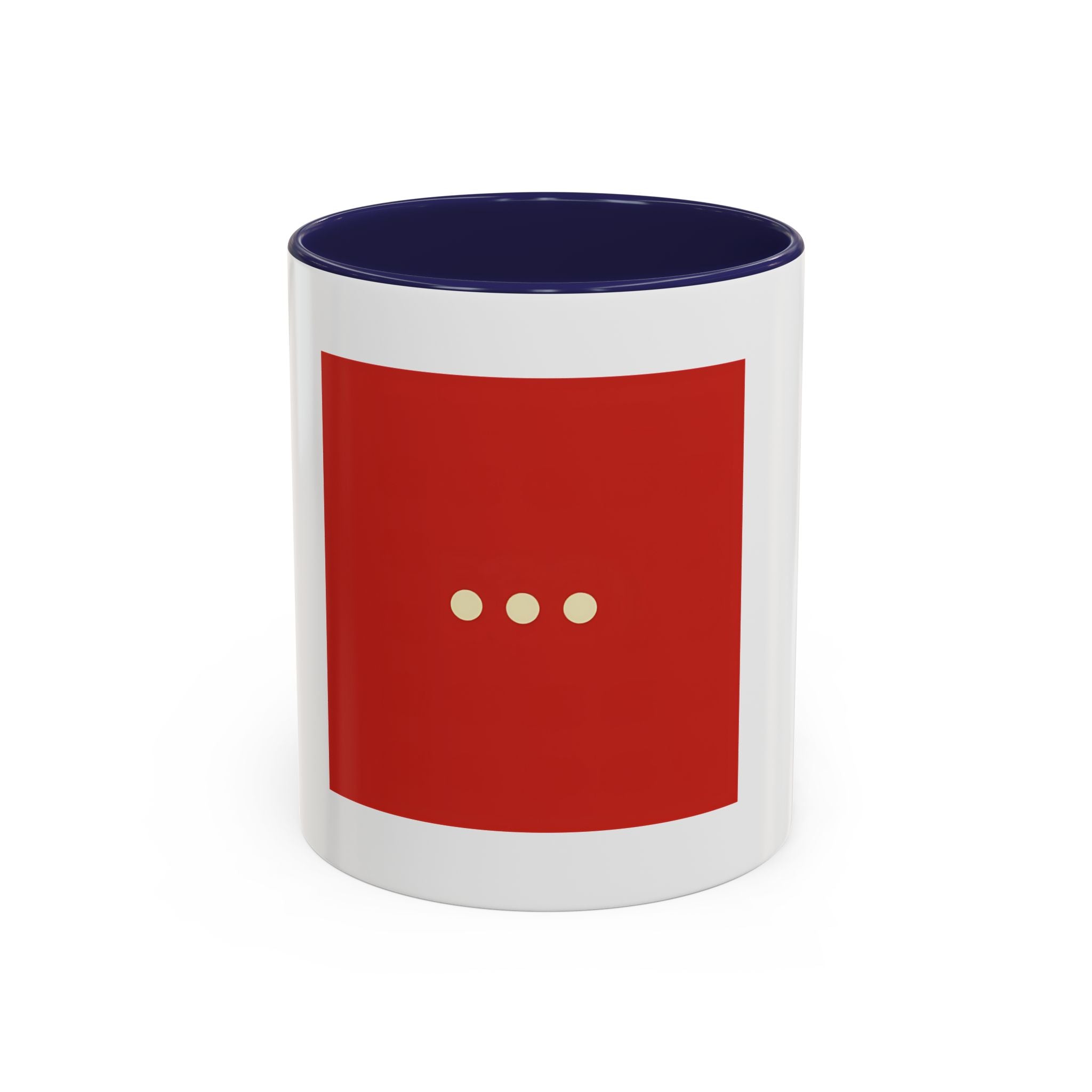 Red Minimalist Accent Coffee Mug — Ellipsis Dot Design (11/15 oz)