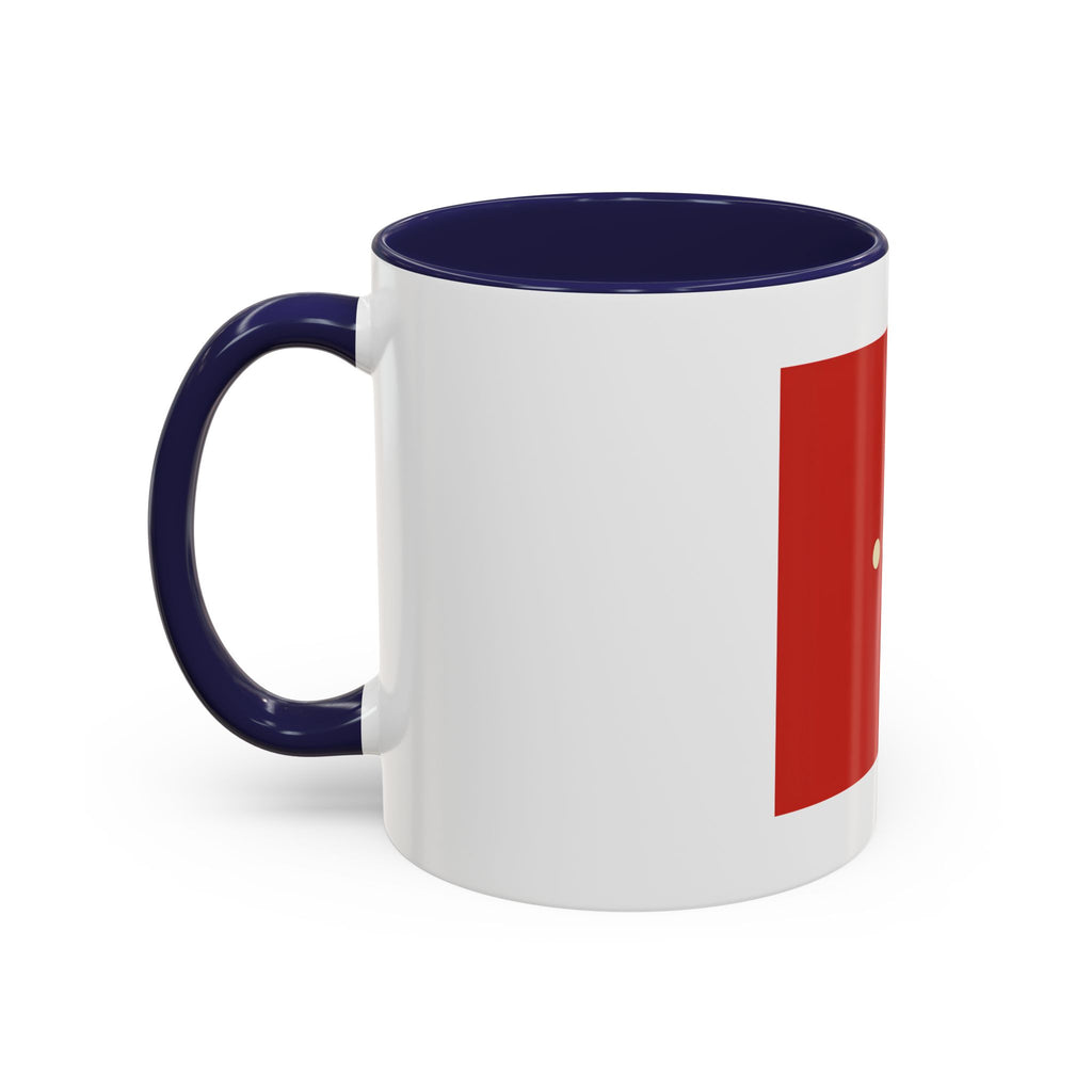 Red Minimalist Accent Coffee Mug — Ellipsis Dot Design (11/15 oz)