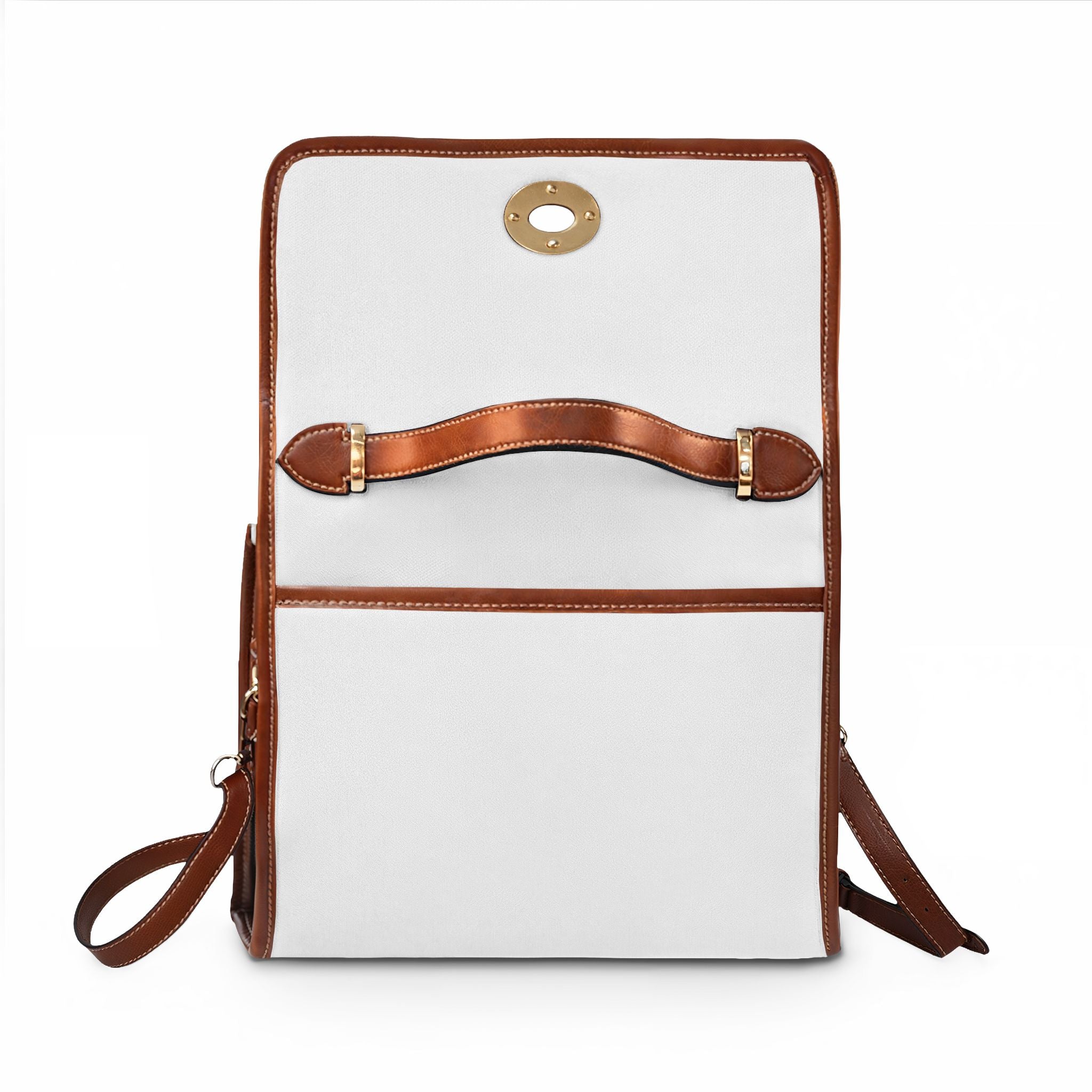 Canvas Satchel Bag — Waterproof Red & White Colorblock Handbag