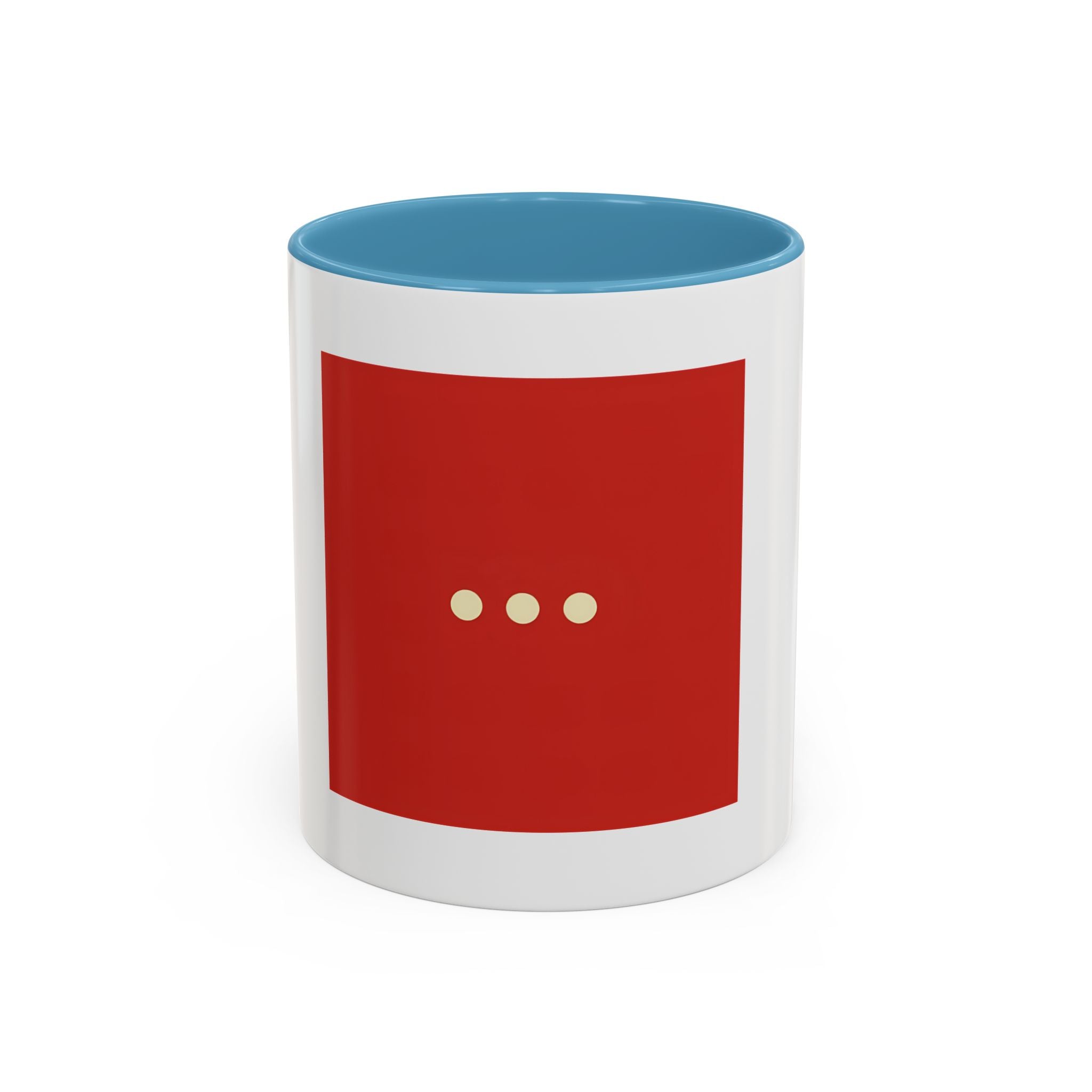 Red Minimalist Accent Coffee Mug — Ellipsis Dot Design (11/15 oz)
