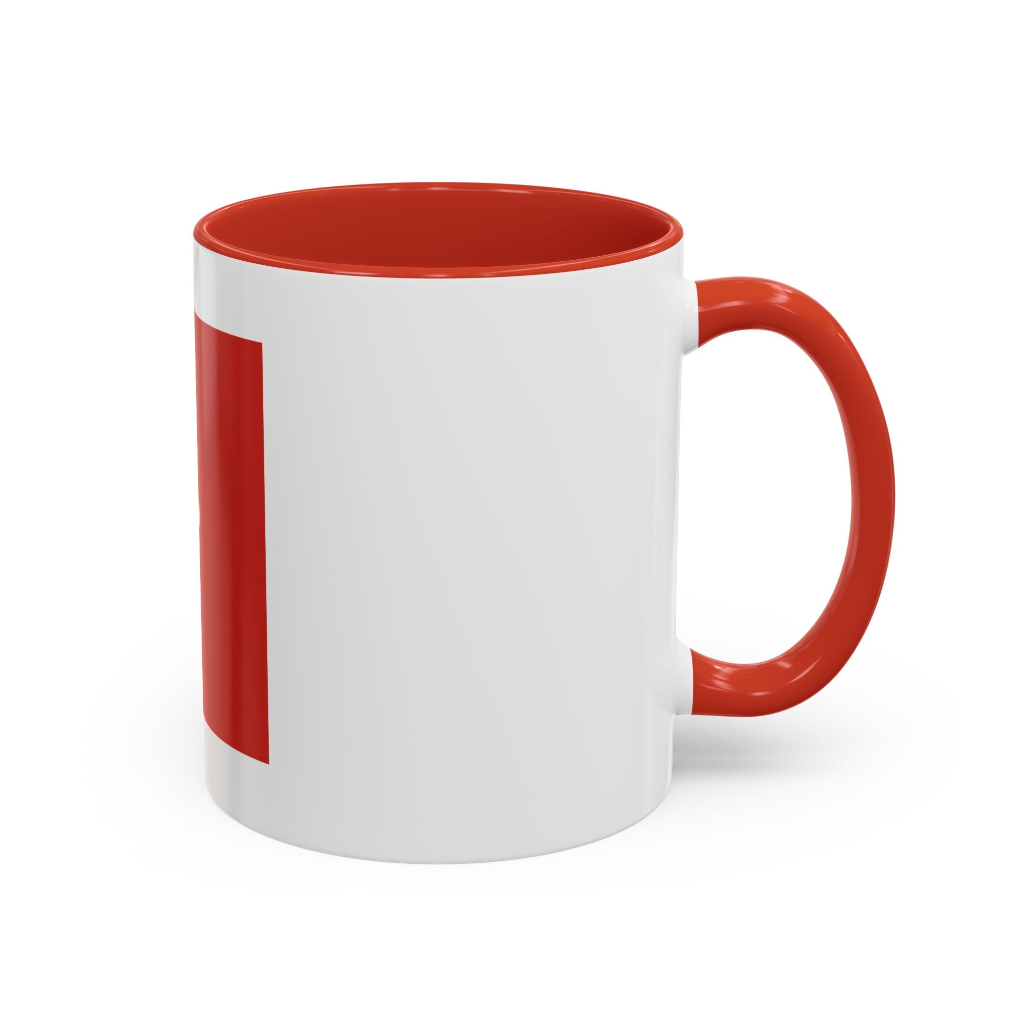 Red Minimalist Accent Coffee Mug — Ellipsis Dot Design (11/15 oz)