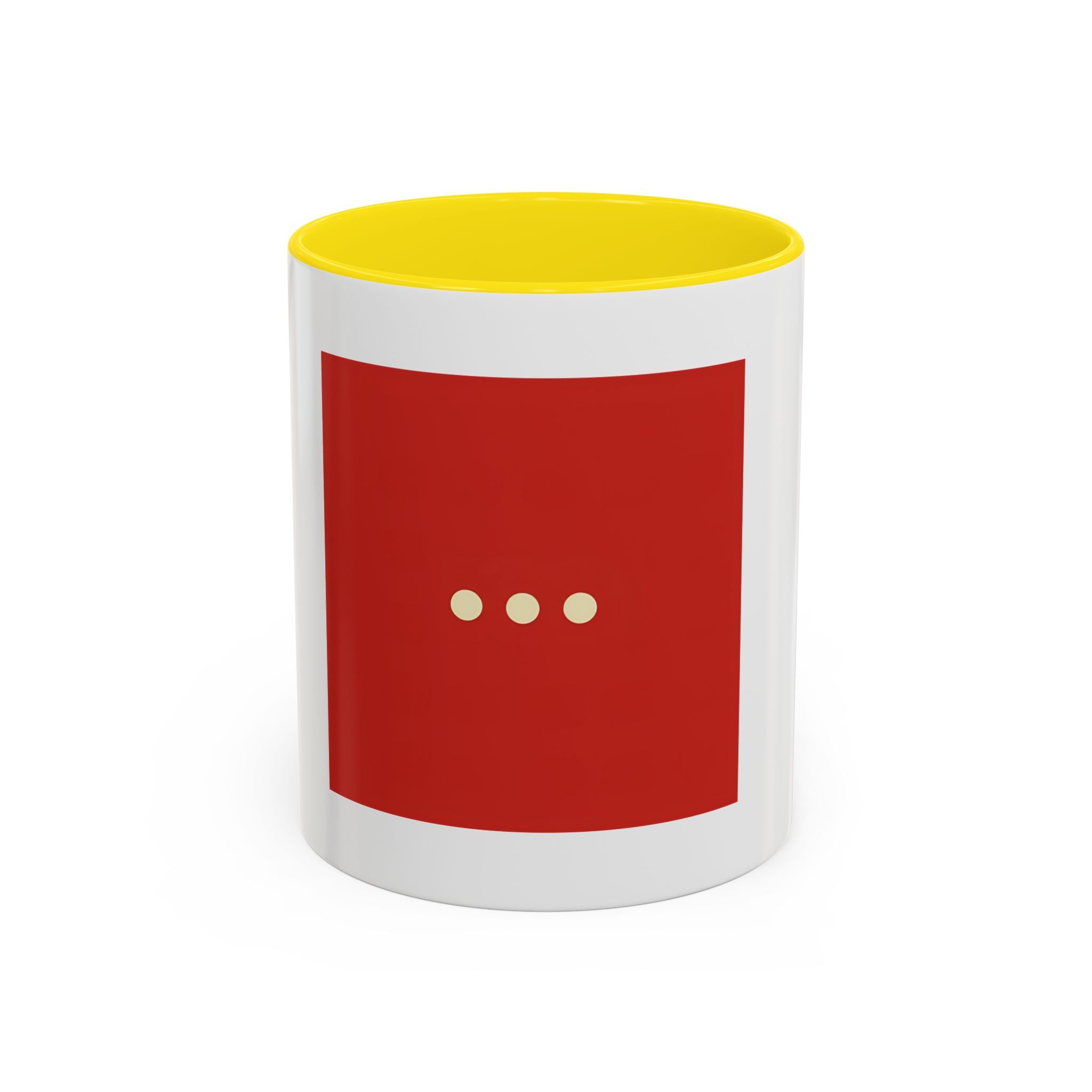 Red Minimalist Accent Coffee Mug — Ellipsis Dot Design (11/15 oz)