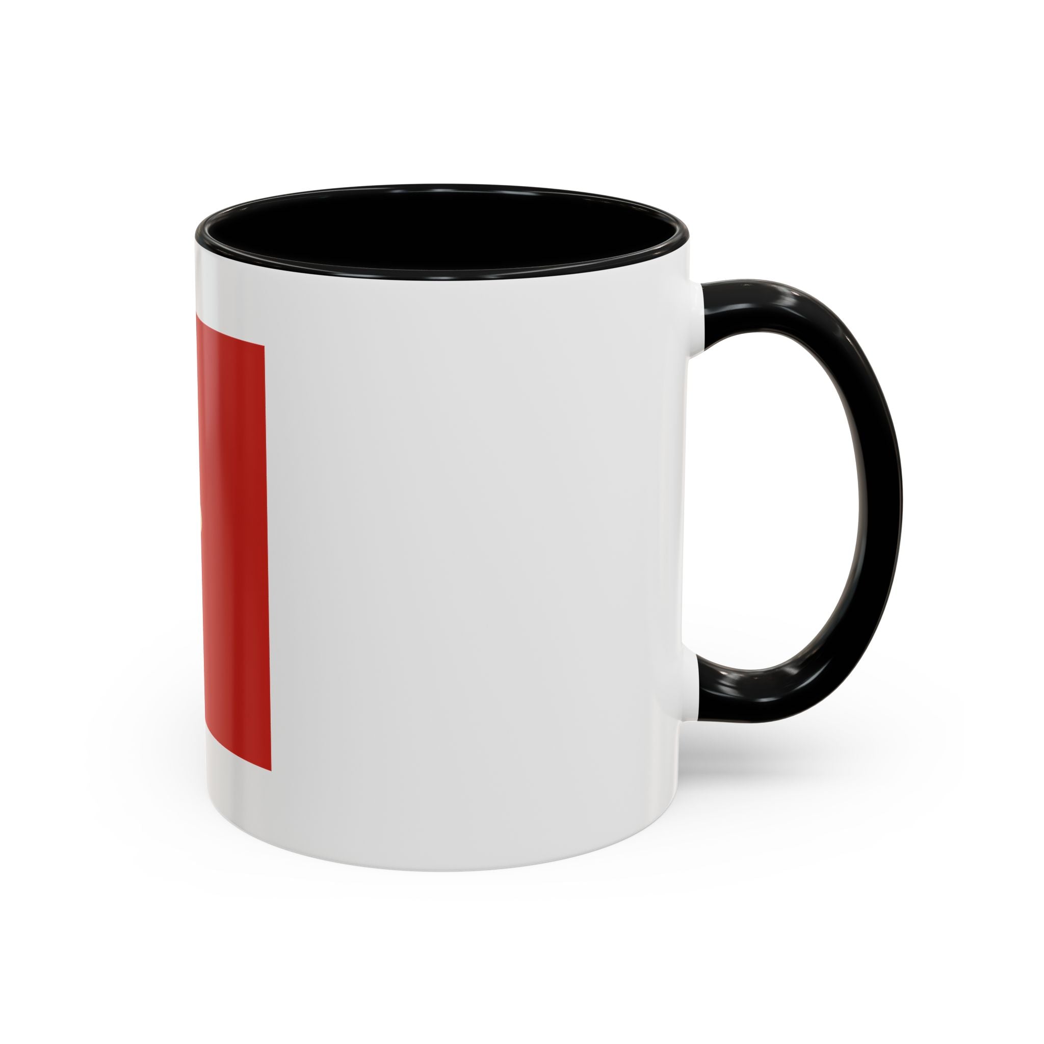 Red Minimalist Accent Coffee Mug — Ellipsis Dot Design (11/15 oz)