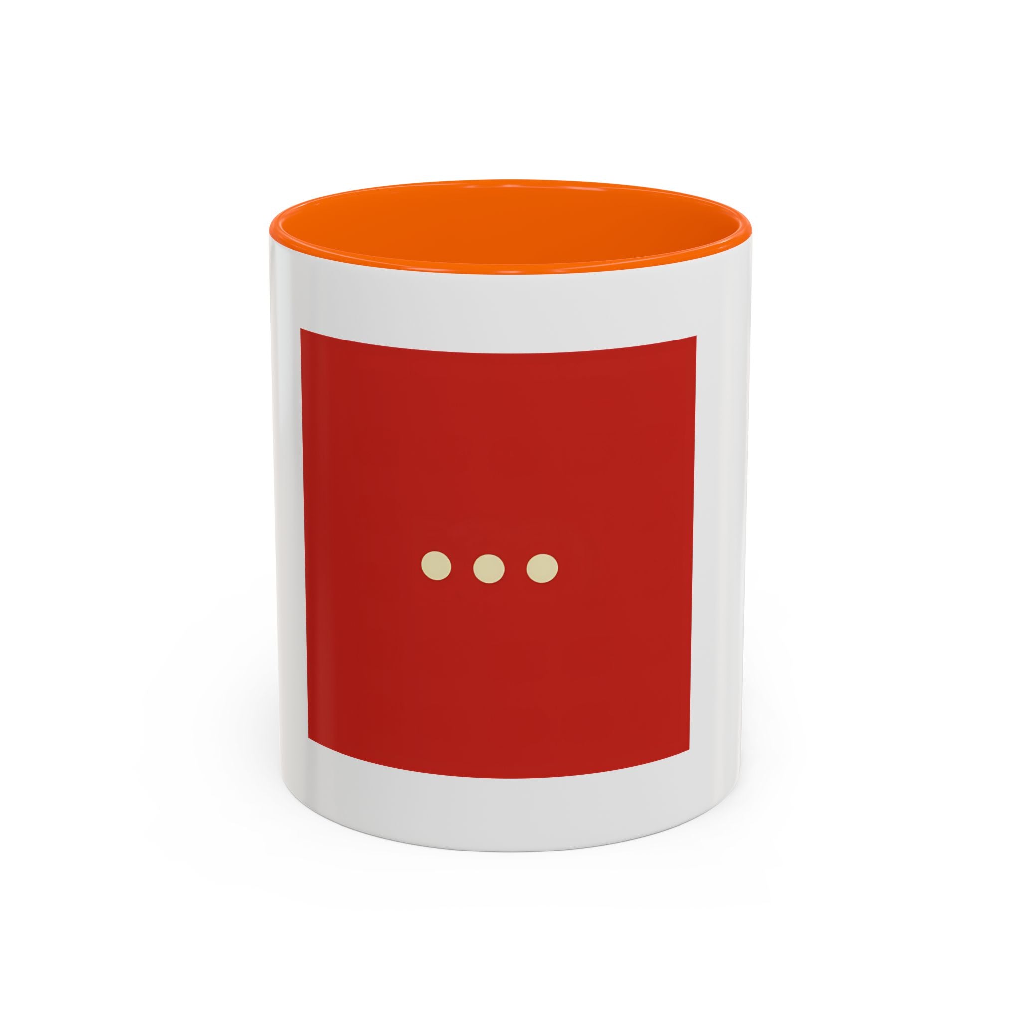 Red Minimalist Accent Coffee Mug — Ellipsis Dot Design (11/15 oz)
