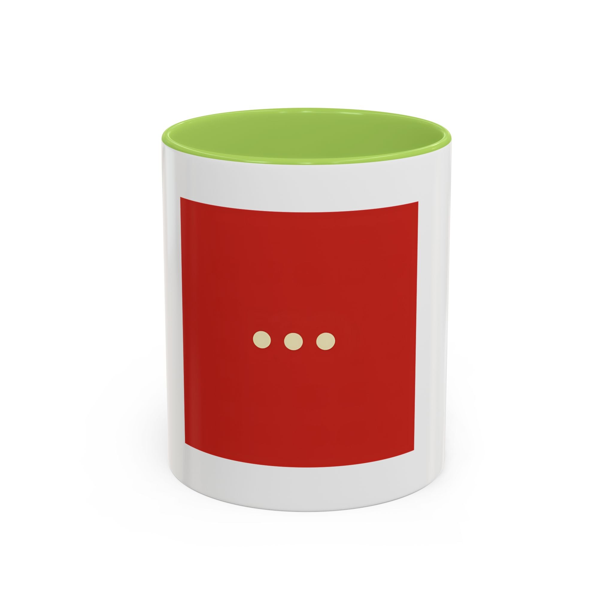 Red Minimalist Accent Coffee Mug — Ellipsis Dot Design (11/15 oz)