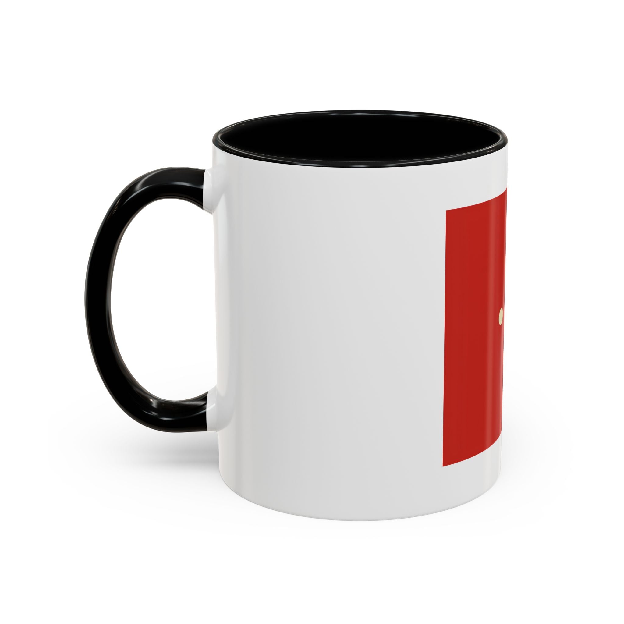 Red Minimalist Accent Coffee Mug — Ellipsis Dot Design (11/15 oz)