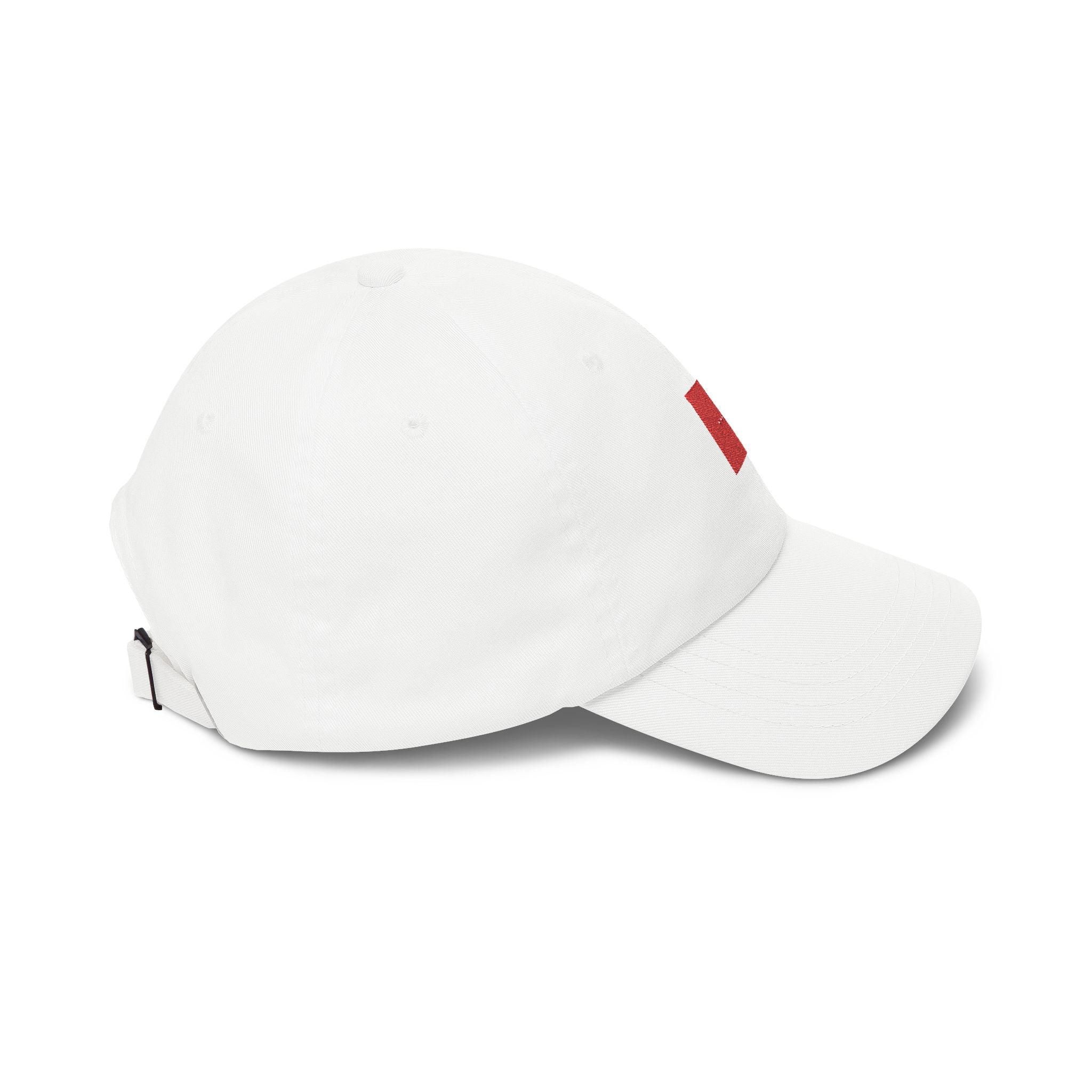 Minimalist Red Square Dad Cap – Embroidered Three Dots Baseball Hat