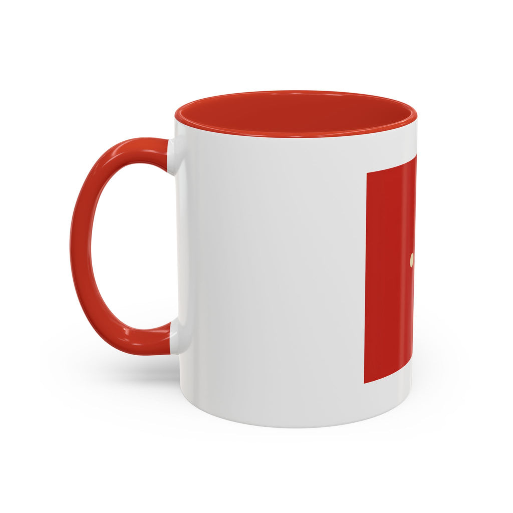 Red Minimalist Accent Coffee Mug — Ellipsis Dot Design (11/15 oz)