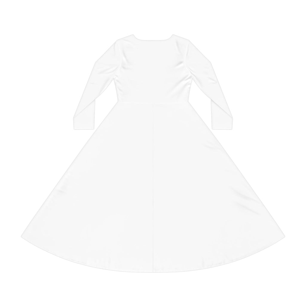 Red Bodice Long Sleeve Dance Dress – Women’s Twirl Skater Costume