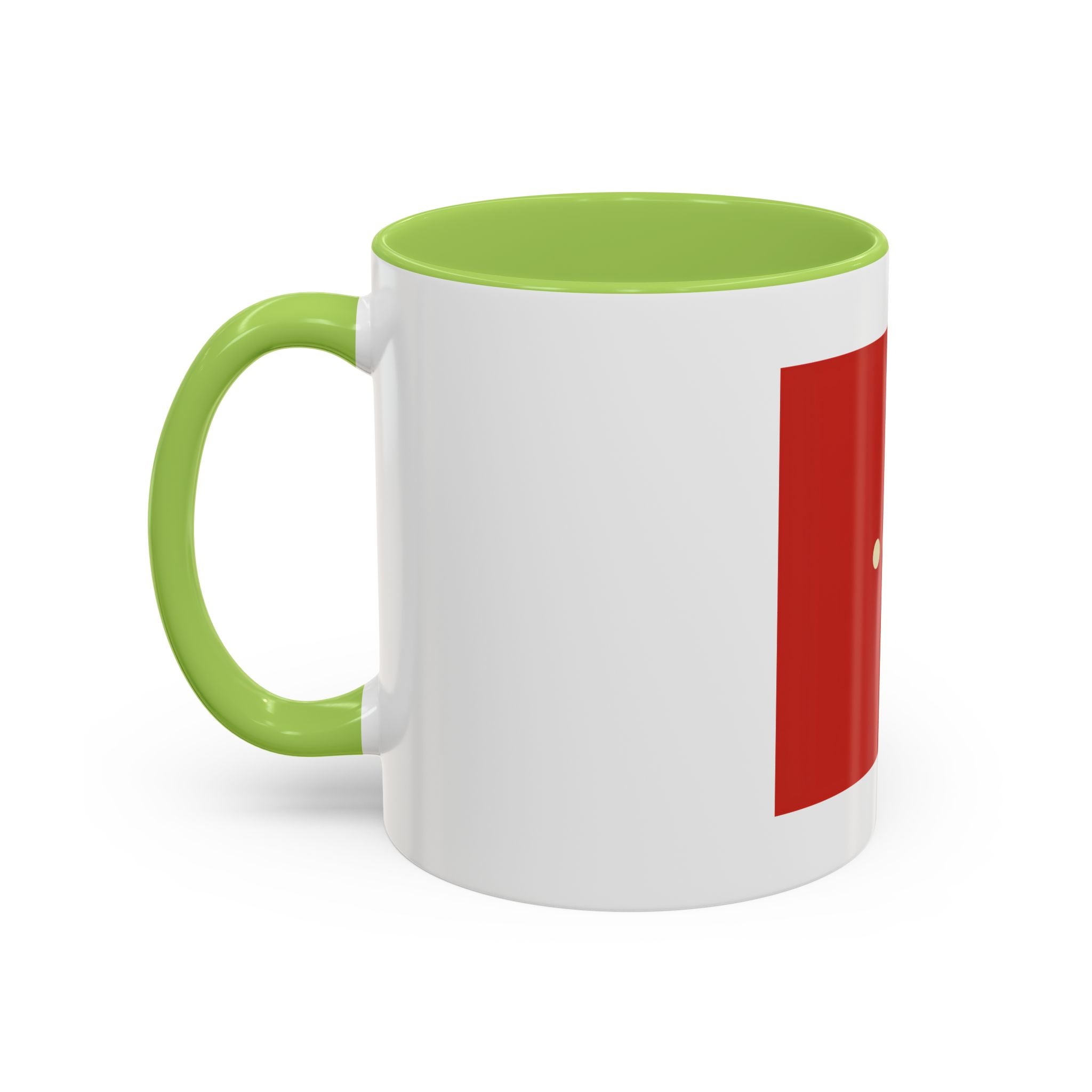 Red Minimalist Accent Coffee Mug — Ellipsis Dot Design (11/15 oz)