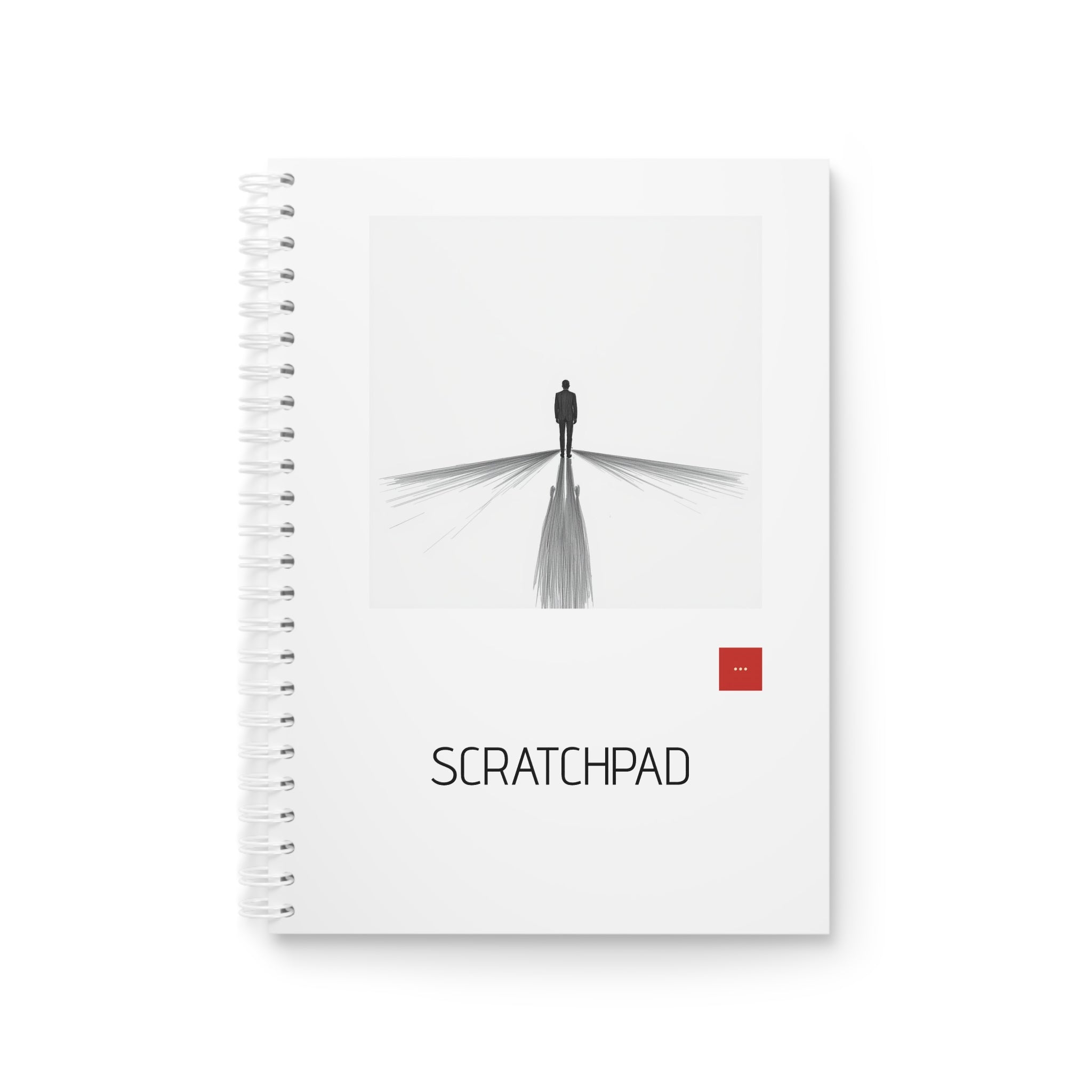Spiral Notebook – Minimalist 'Block Notes' Journal with Monochrome Figure Design