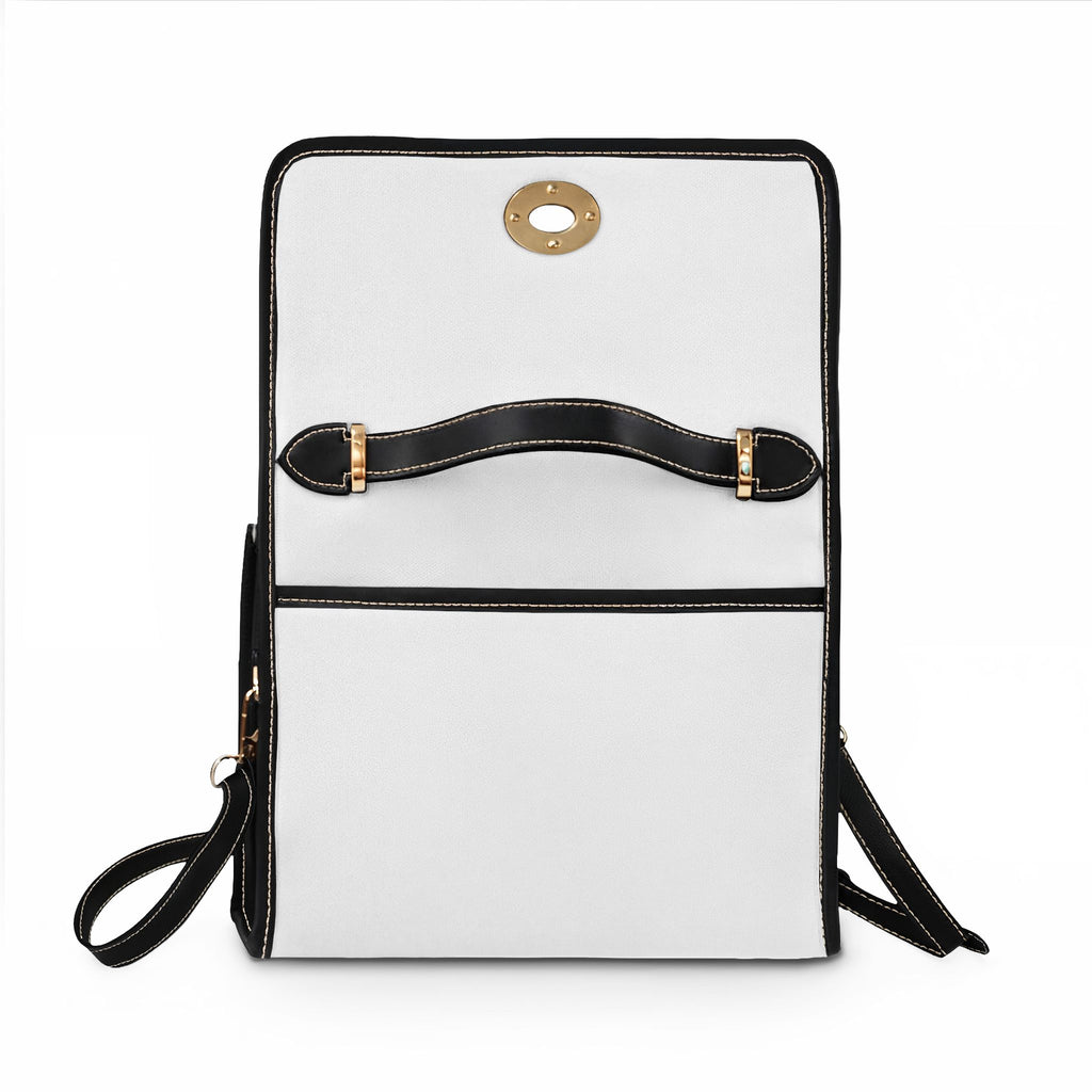 Canvas Satchel Bag — Waterproof Red & White Colorblock Handbag