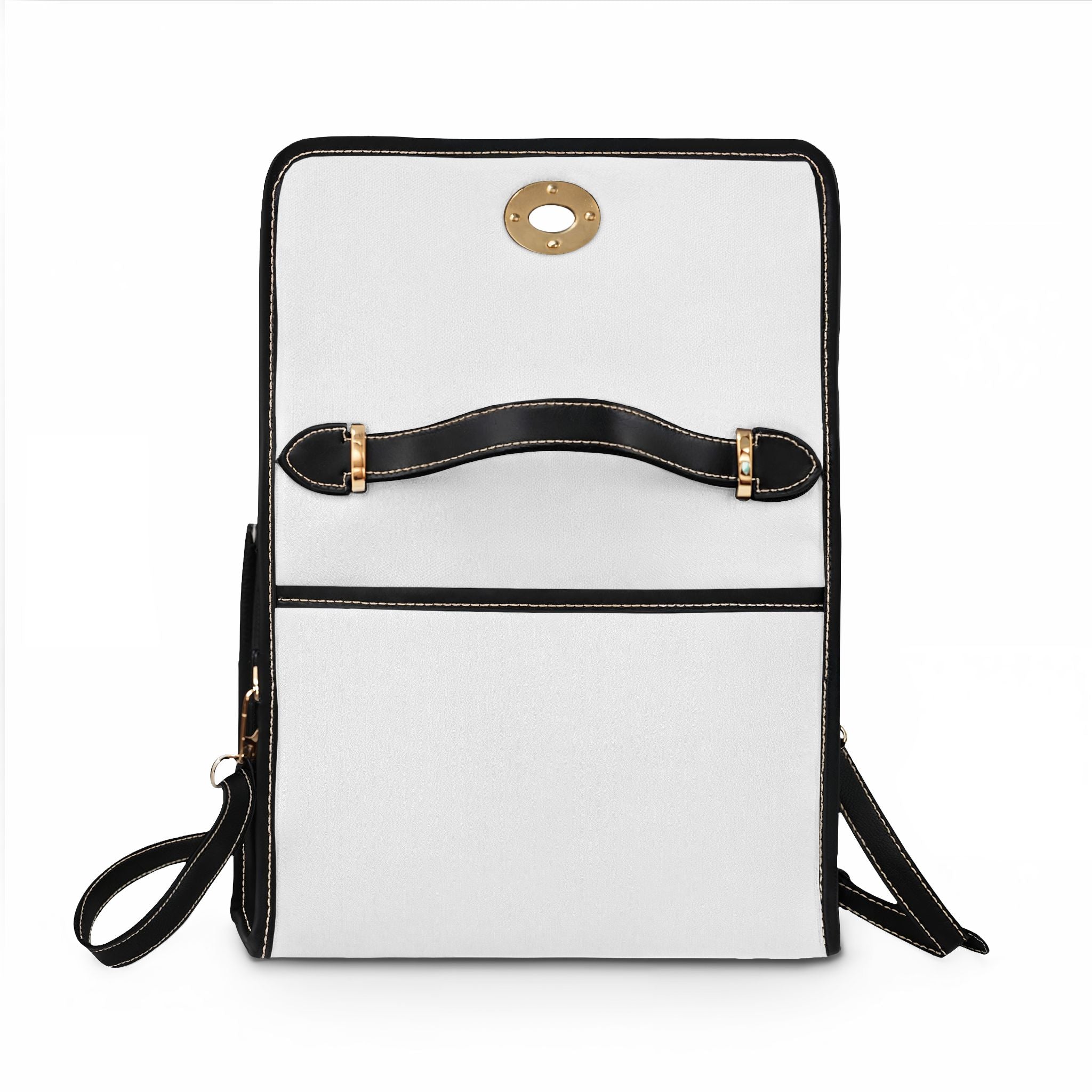 Canvas Satchel Bag — Waterproof Red & White Colorblock Handbag