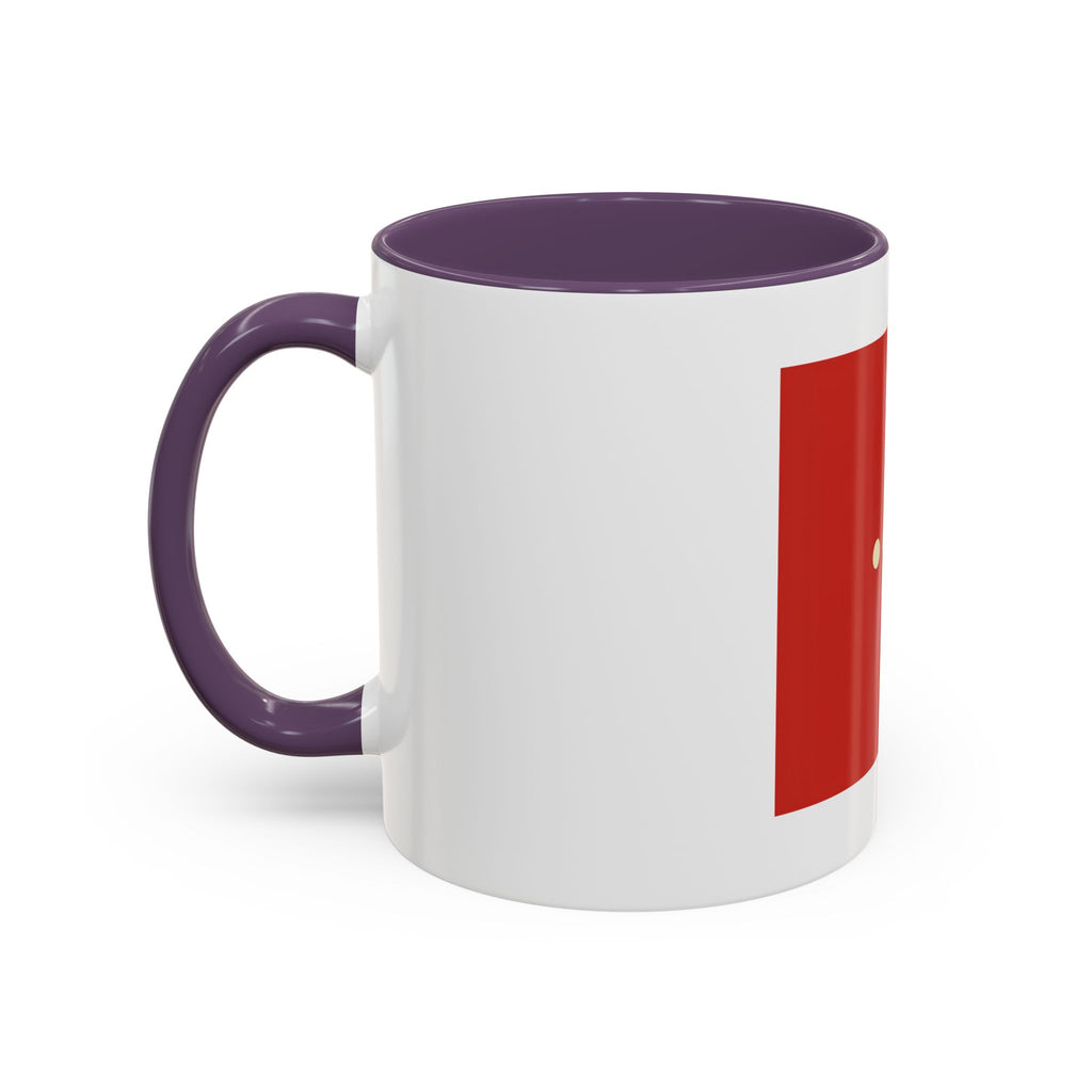 Red Minimalist Accent Coffee Mug — Ellipsis Dot Design (11/15 oz)