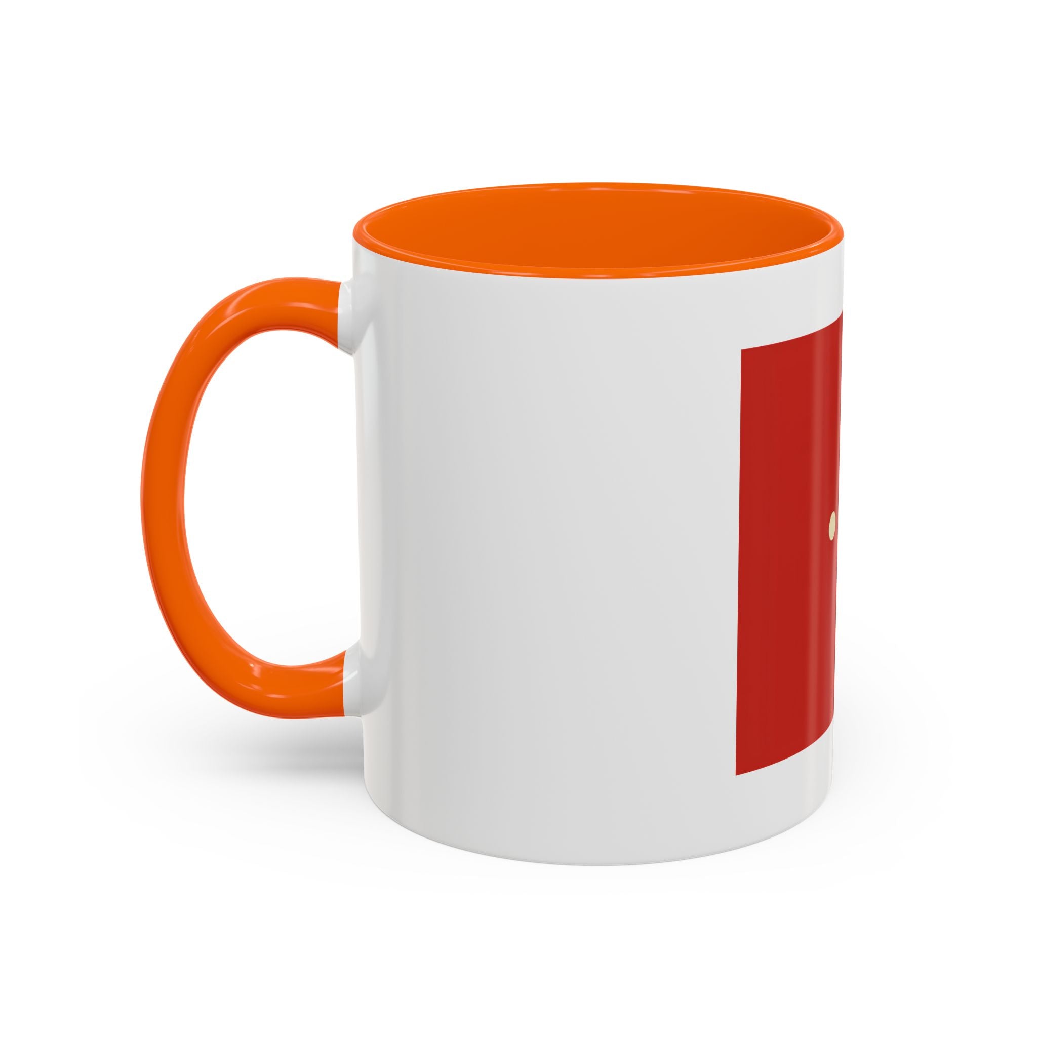 Red Minimalist Accent Coffee Mug — Ellipsis Dot Design (11/15 oz)
