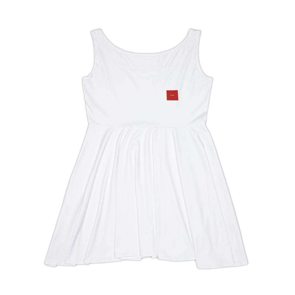 Women's Skater Dress – Minimal Red Patch Summer AOP Dress