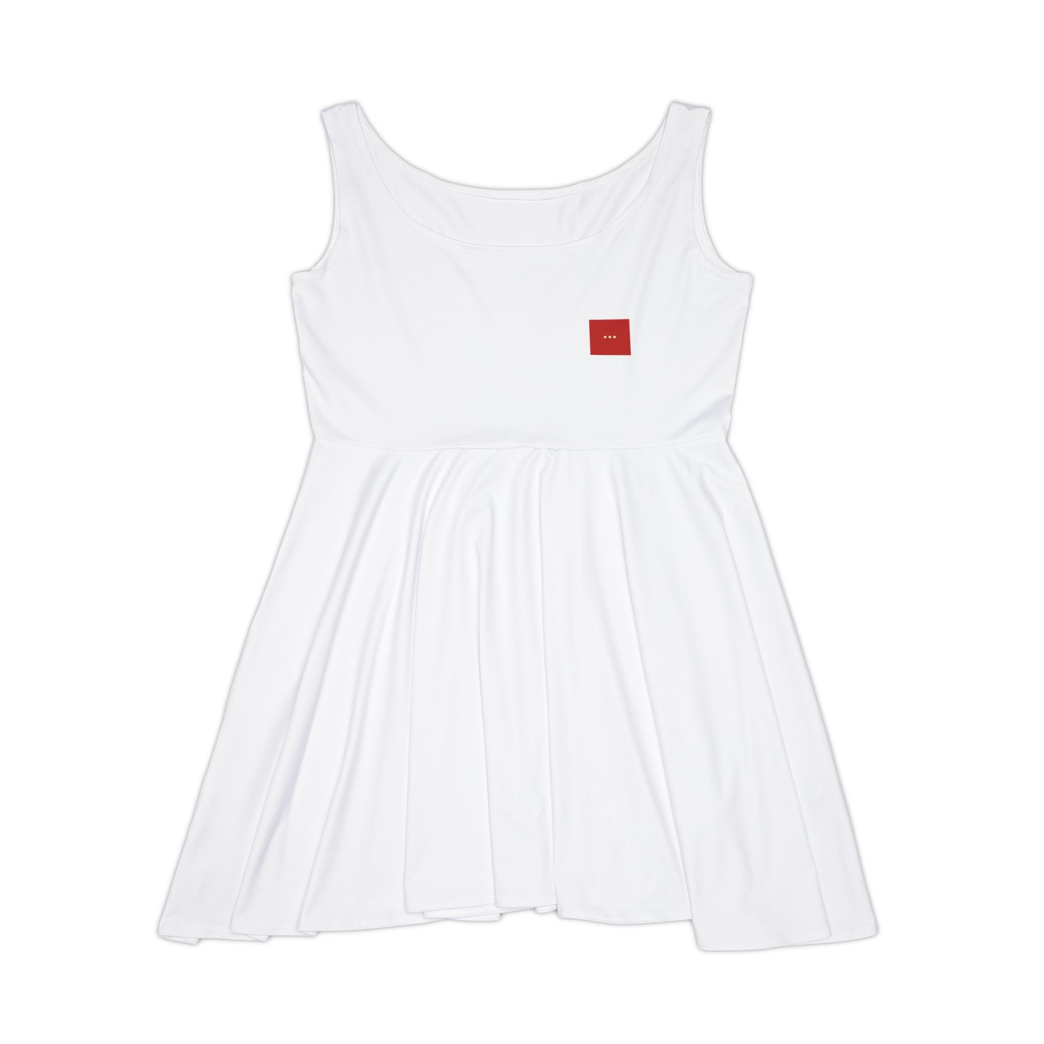 Women's Skater Dress – Minimal Red Patch Summer AOP Dress