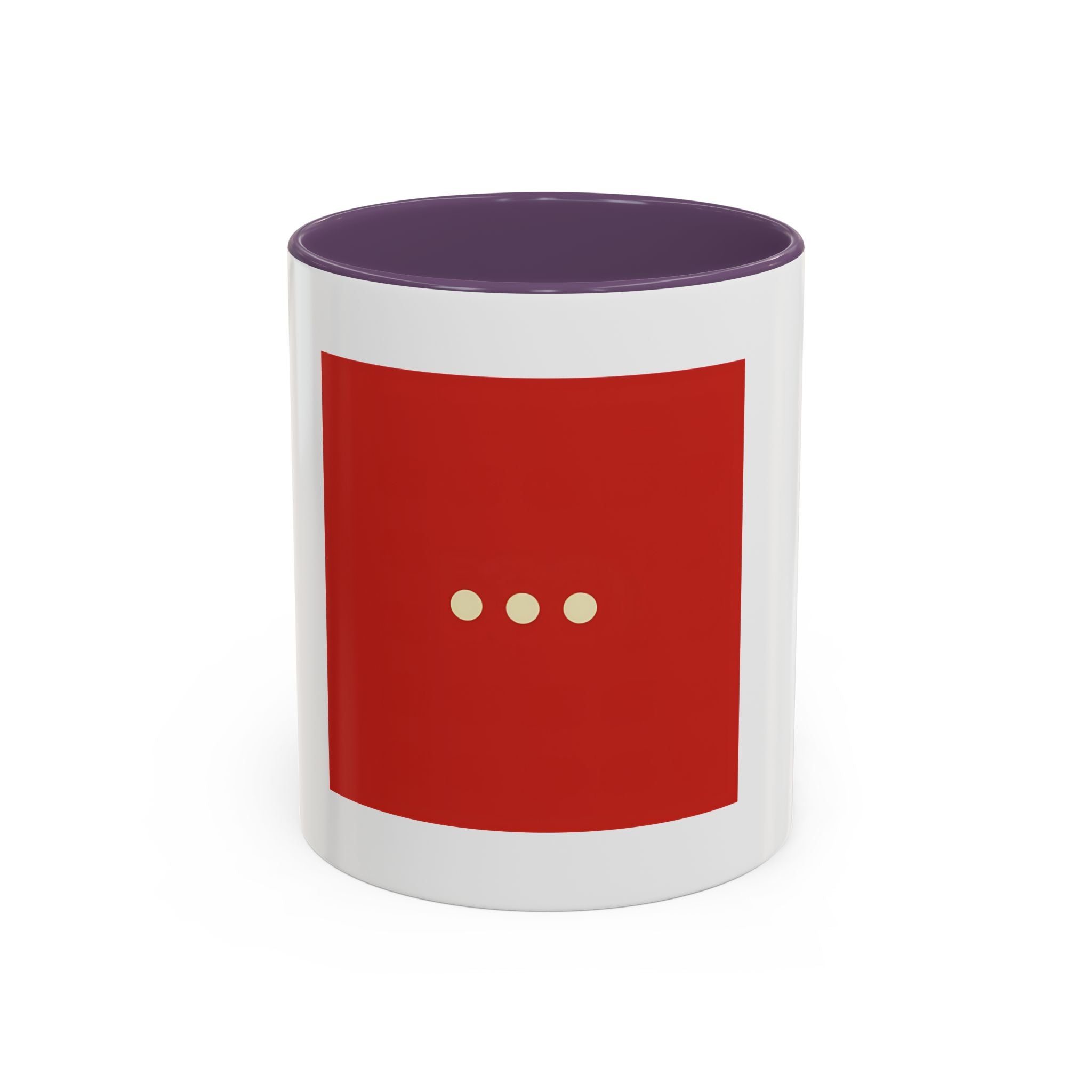 Red Minimalist Accent Coffee Mug — Ellipsis Dot Design (11/15 oz)