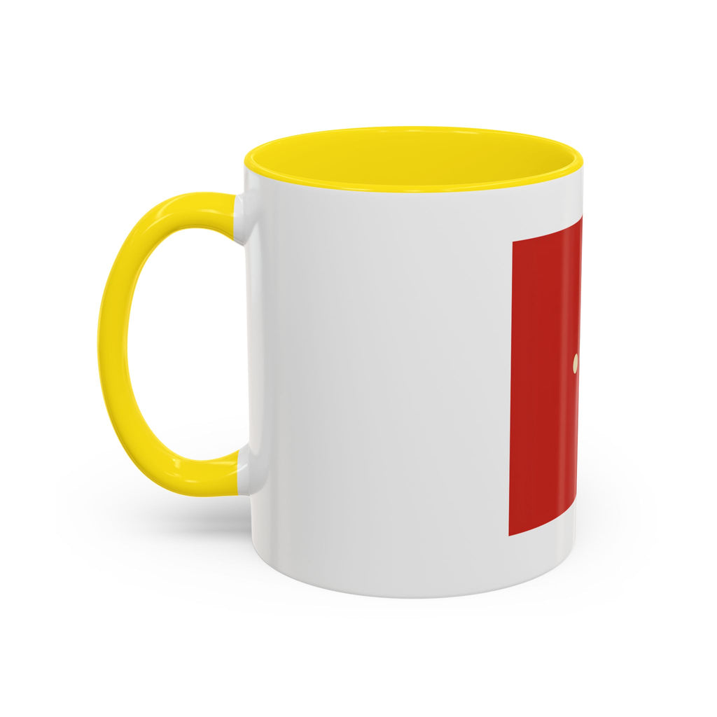 Red Minimalist Accent Coffee Mug — Ellipsis Dot Design (11/15 oz)