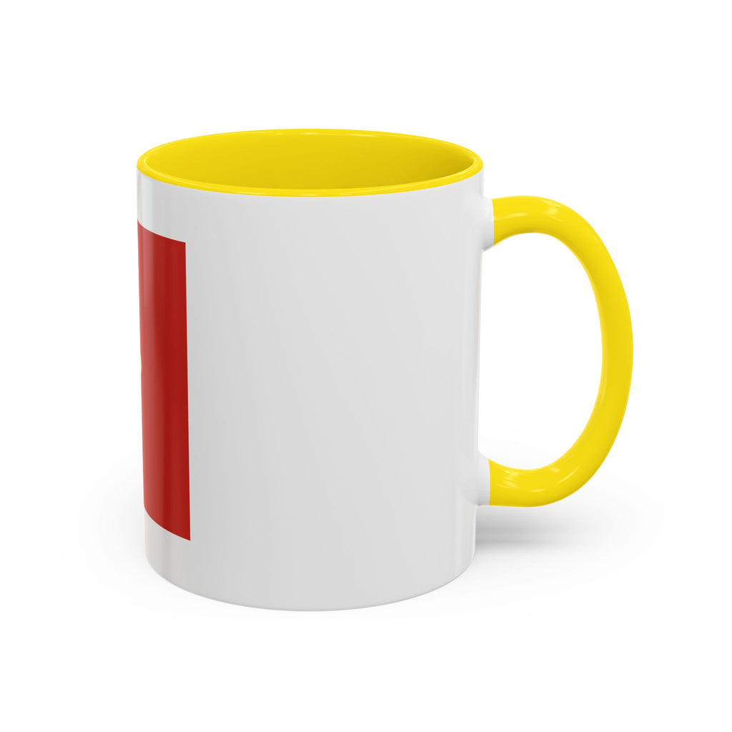 Red Minimalist Accent Coffee Mug — Ellipsis Dot Design (11/15 oz)