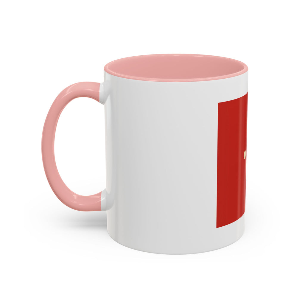Red Minimalist Accent Coffee Mug — Ellipsis Dot Design (11/15 oz)