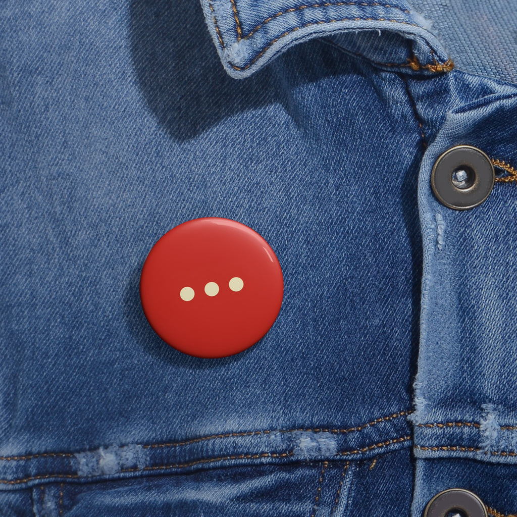 Pin Button — Red Ellipsis Enamel Pin (3-Dot Conversation Badge)