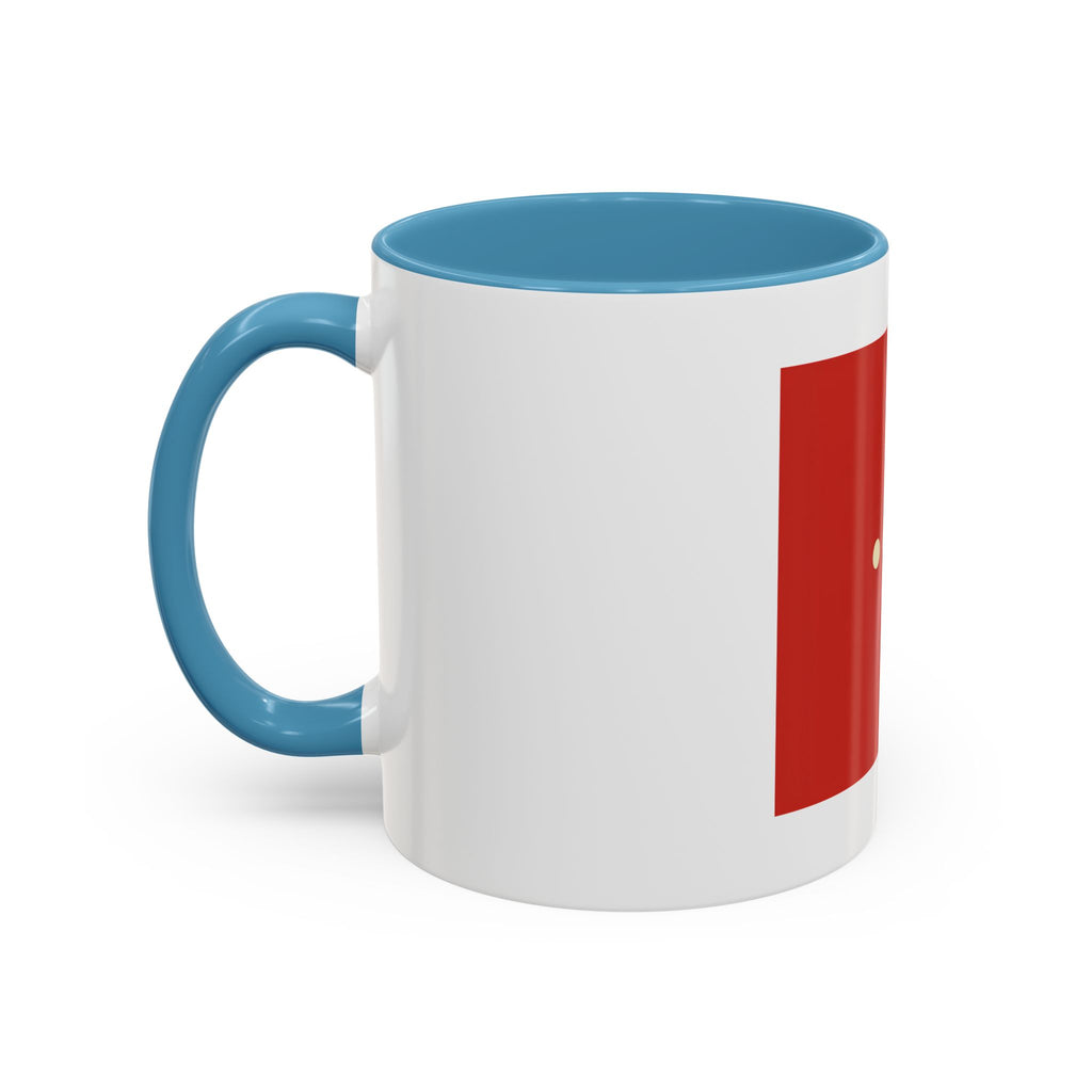 Red Minimalist Accent Coffee Mug — Ellipsis Dot Design (11/15 oz)