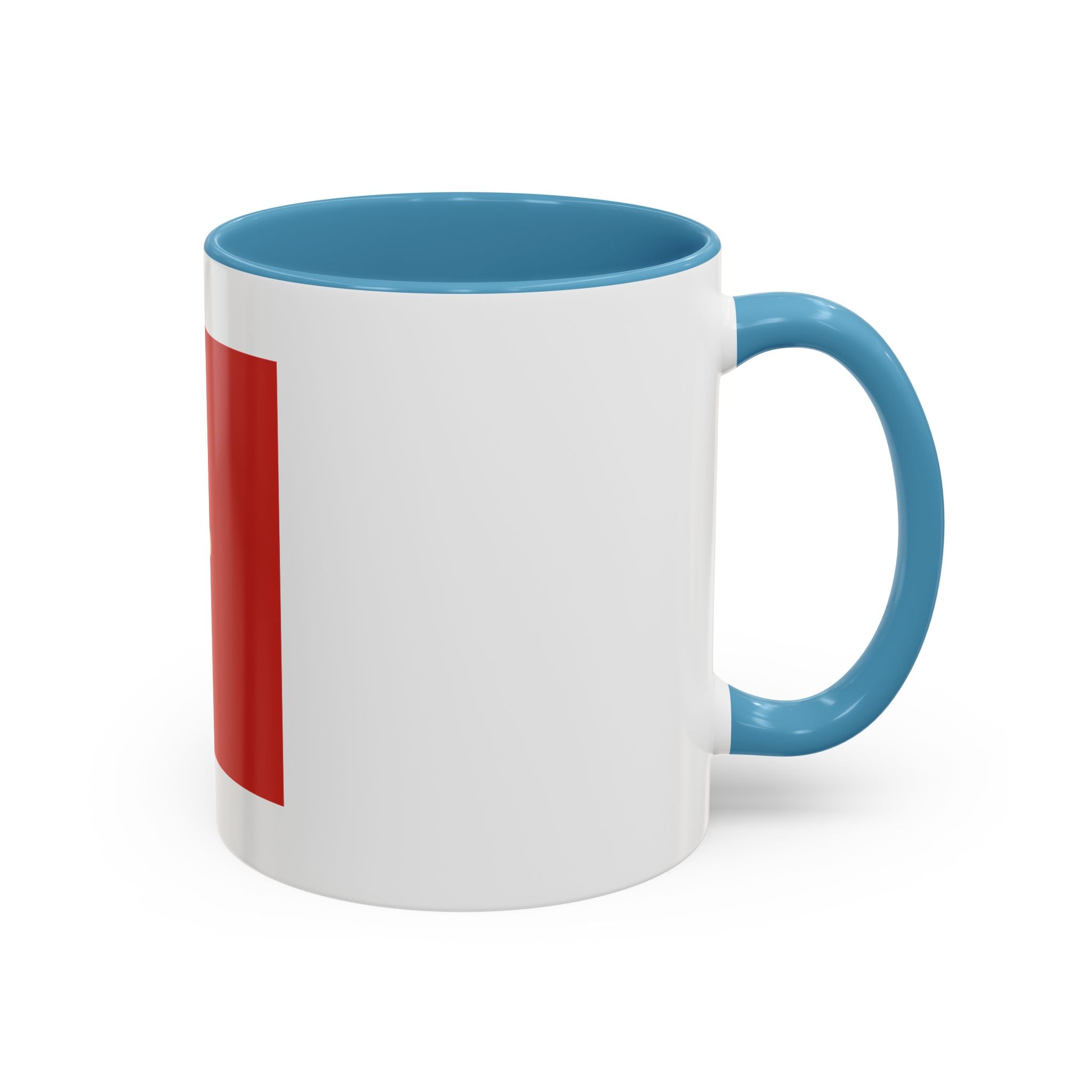 Red Minimalist Accent Coffee Mug — Ellipsis Dot Design (11/15 oz)
